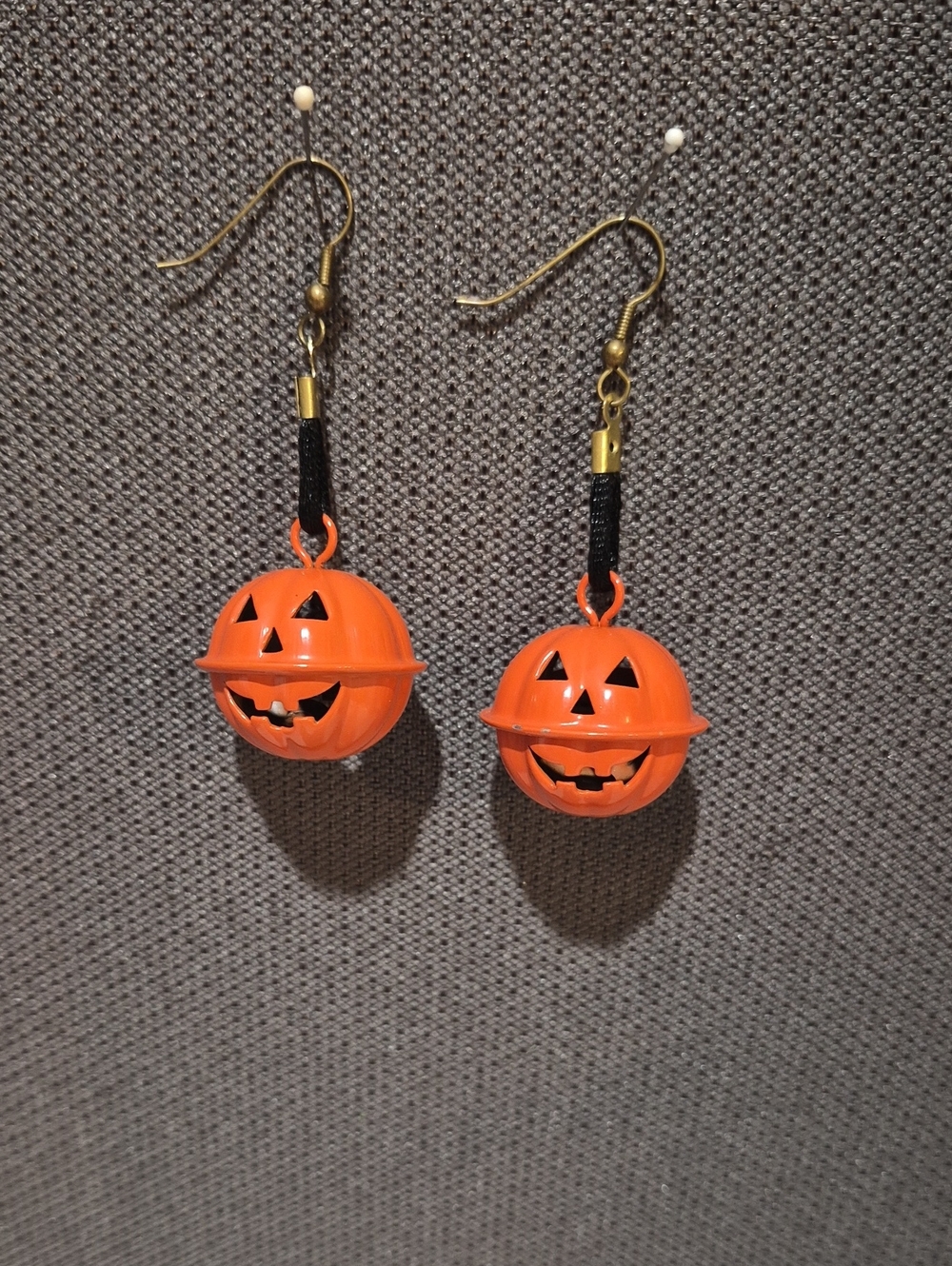 Halloween Pumpkin Jack-O'-Lantern Orange Dangle Earrings for Kids